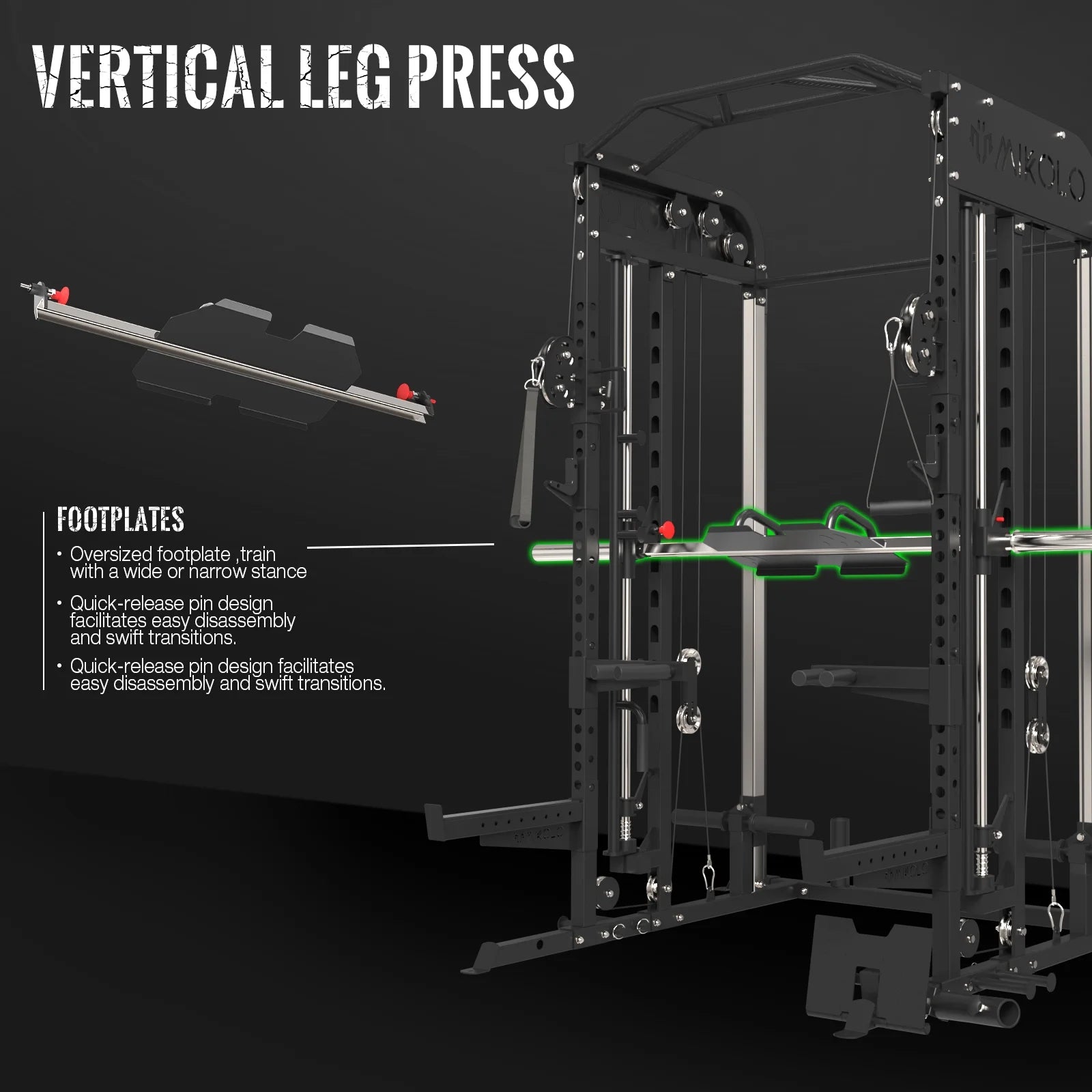 Smith Machine Home Gym, 2000Lbs Smith Rack with Cable Crossover and 800Lbs Weight Bench, Home Gym Equipment